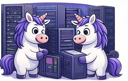 Unicorn IT Group technicians maintaining office servers