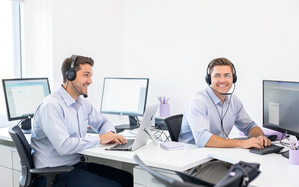 Unicorn IT Group engineers working at the help desk in a bright Australian office