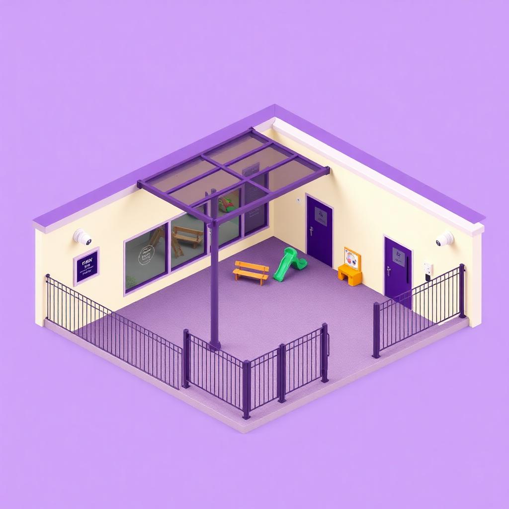 Unicorn IT Group Childcare Centre Secured Exits and Outdoor Areas with Meraki Cameras illustration
