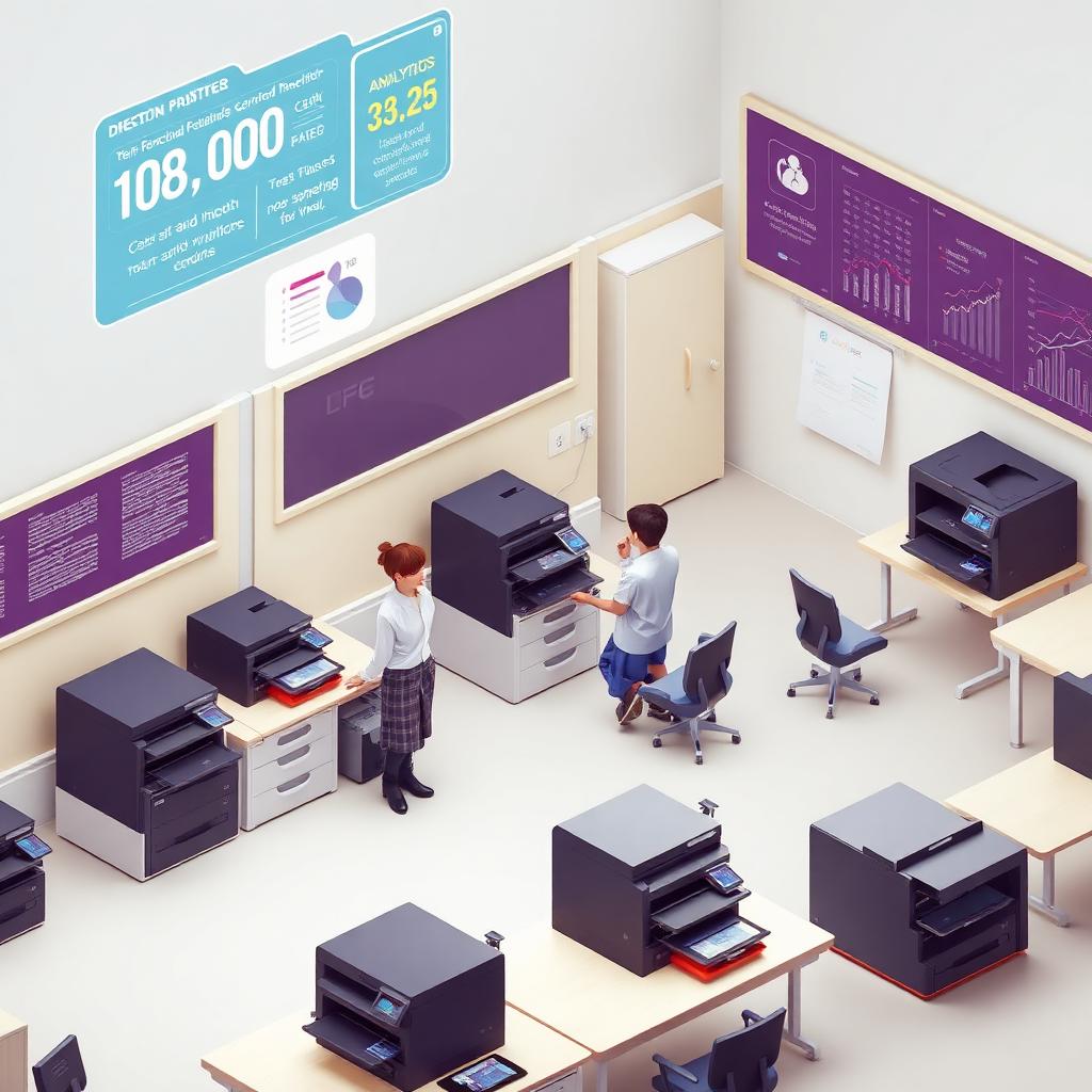 Unicorn IT Group Printer Replacement at School illustration