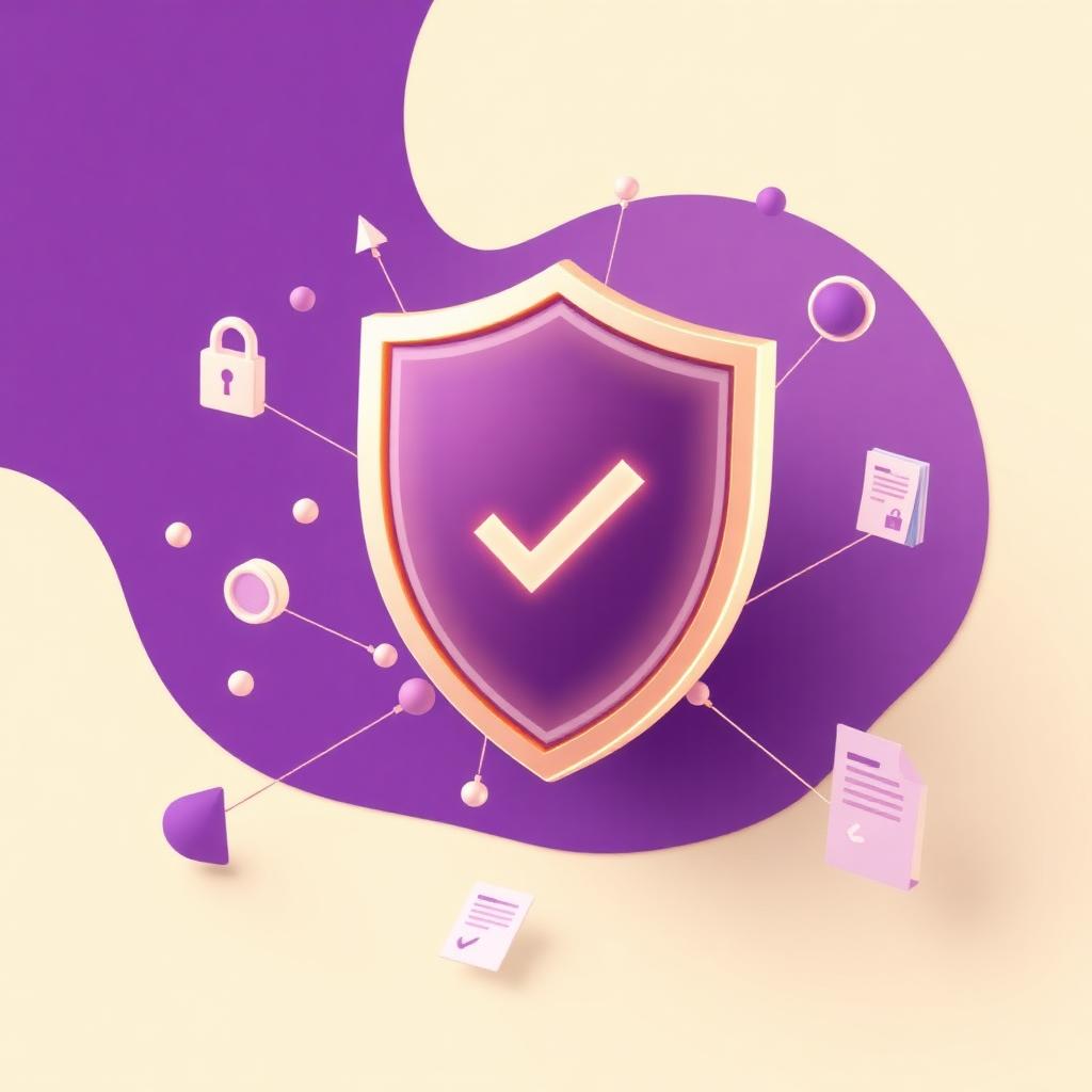 Essential Eight security audit concept with shield and checklist